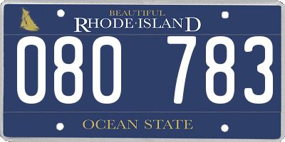 RI license plate 080783