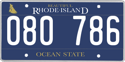 RI license plate 080786