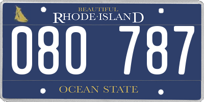 RI license plate 080787