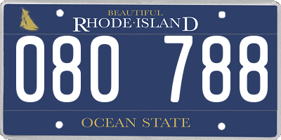 RI license plate 080788