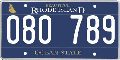 RI license plate 080789