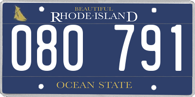 RI license plate 080791