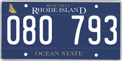 RI license plate 080793