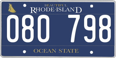 RI license plate 080798