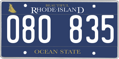 RI license plate 080835