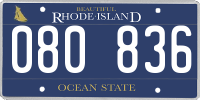 RI license plate 080836