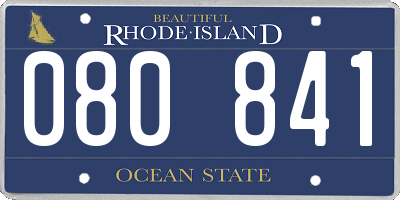 RI license plate 080841