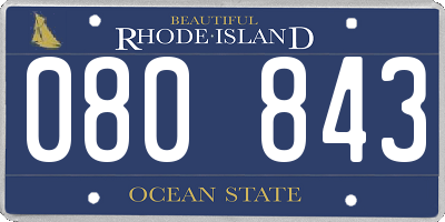 RI license plate 080843