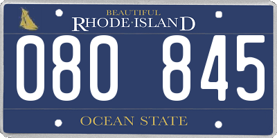 RI license plate 080845