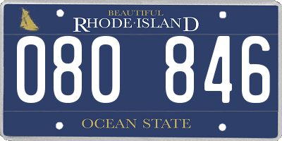 RI license plate 080846