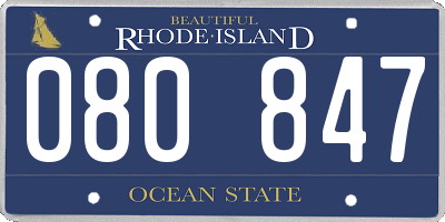 RI license plate 080847