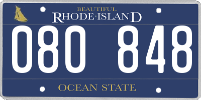 RI license plate 080848