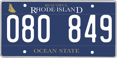 RI license plate 080849
