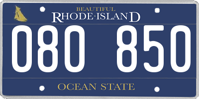 RI license plate 080850