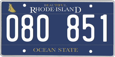 RI license plate 080851