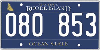 RI license plate 080853