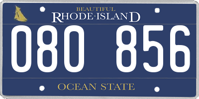 RI license plate 080856