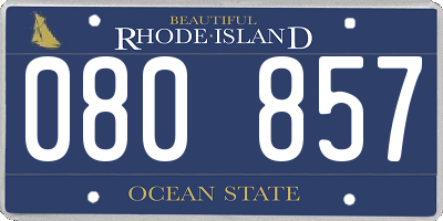 RI license plate 080857