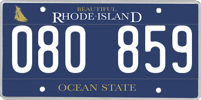 RI license plate 080859