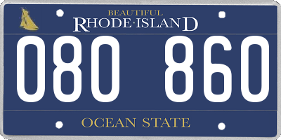 RI license plate 080860