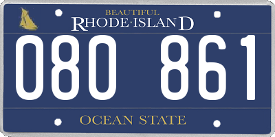 RI license plate 080861
