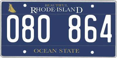 RI license plate 080864