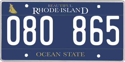 RI license plate 080865