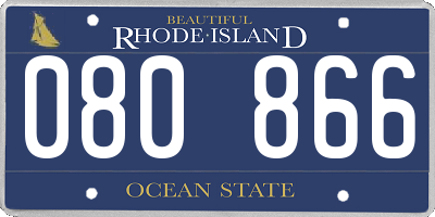 RI license plate 080866