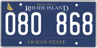 RI license plate 080868