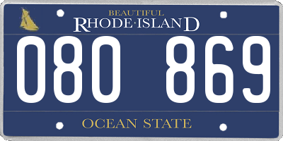 RI license plate 080869