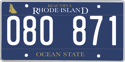 RI license plate 080871