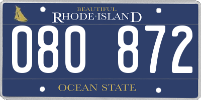 RI license plate 080872
