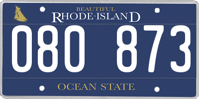 RI license plate 080873