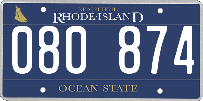 RI license plate 080874
