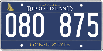 RI license plate 080875