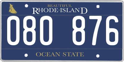 RI license plate 080876