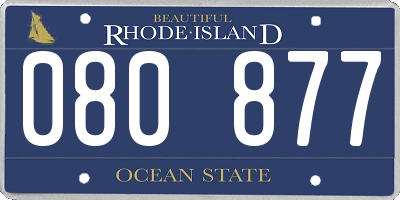 RI license plate 080877