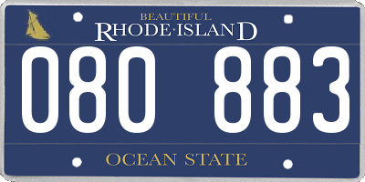 RI license plate 080883