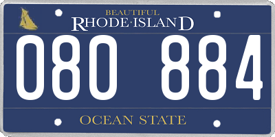 RI license plate 080884
