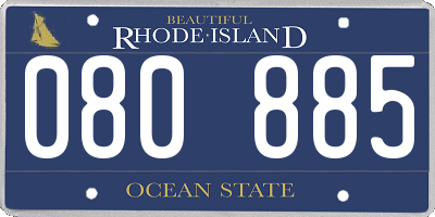 RI license plate 080885