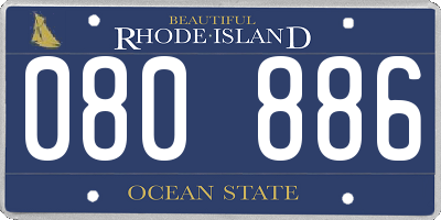 RI license plate 080886