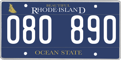 RI license plate 080890
