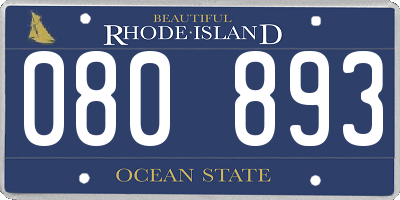 RI license plate 080893