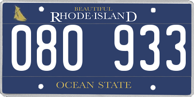 RI license plate 080933