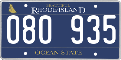 RI license plate 080935