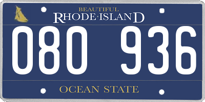 RI license plate 080936