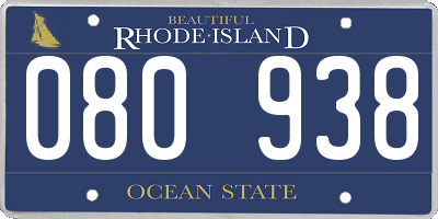 RI license plate 080938