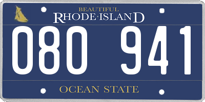 RI license plate 080941