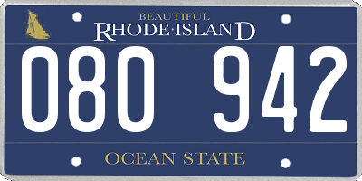 RI license plate 080942