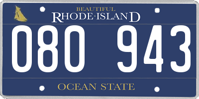 RI license plate 080943